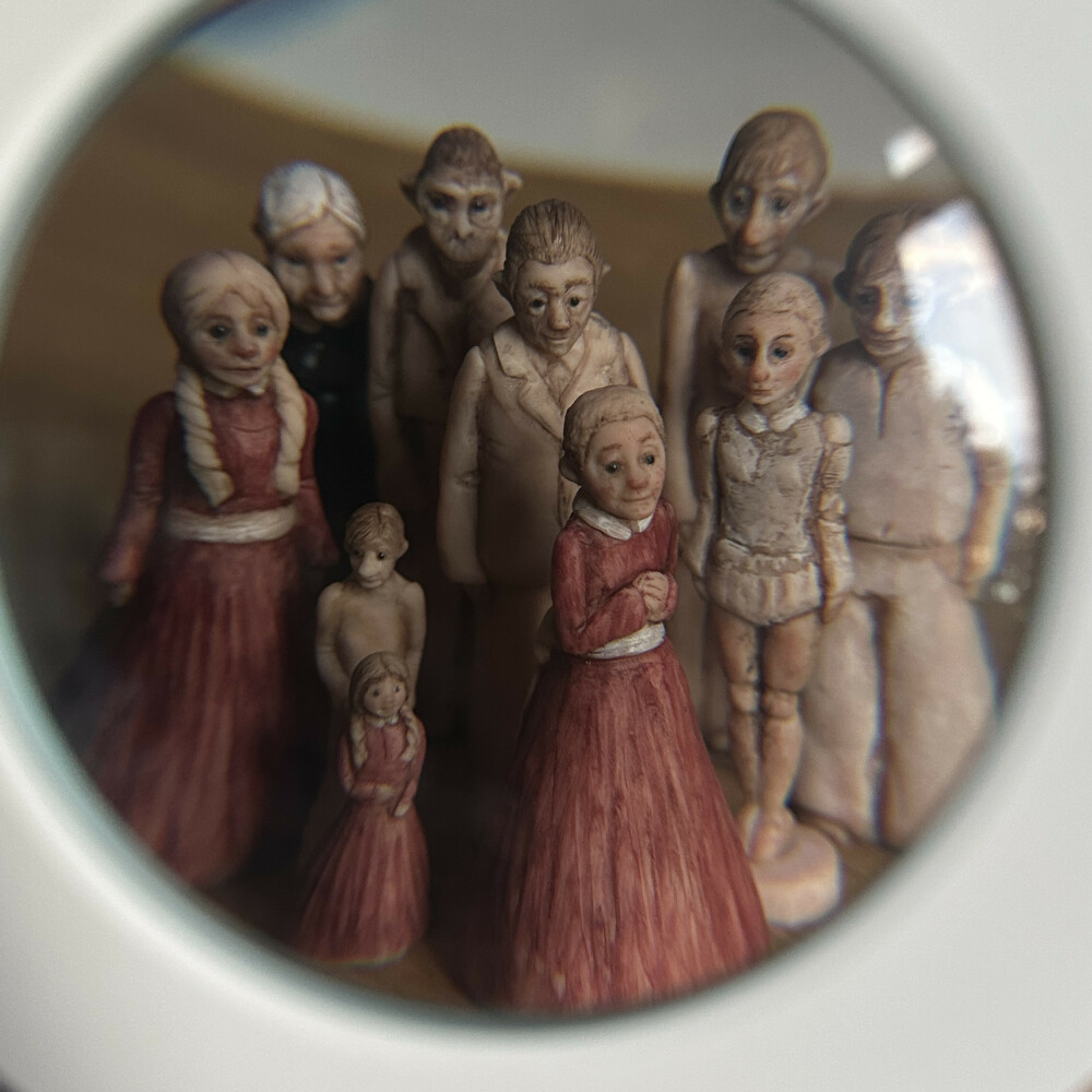 Characters thru fish eye